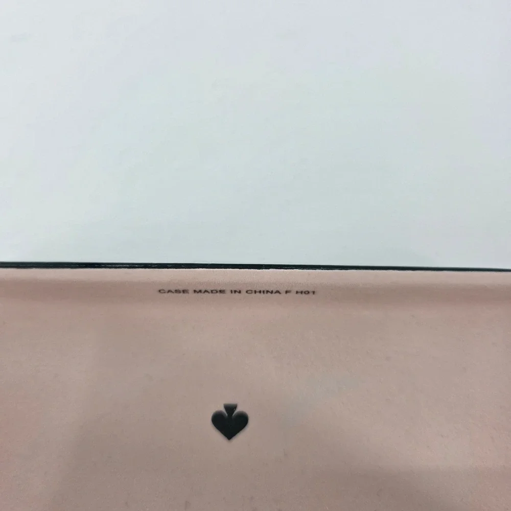 Kate Spade New York Pink and Green Hard Shell Glasses Case Clamshell Logo